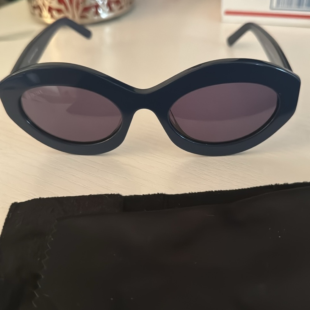 New Bertha Oval Sunglasses - Severine - blue made in Italy - Picture 6 of 7